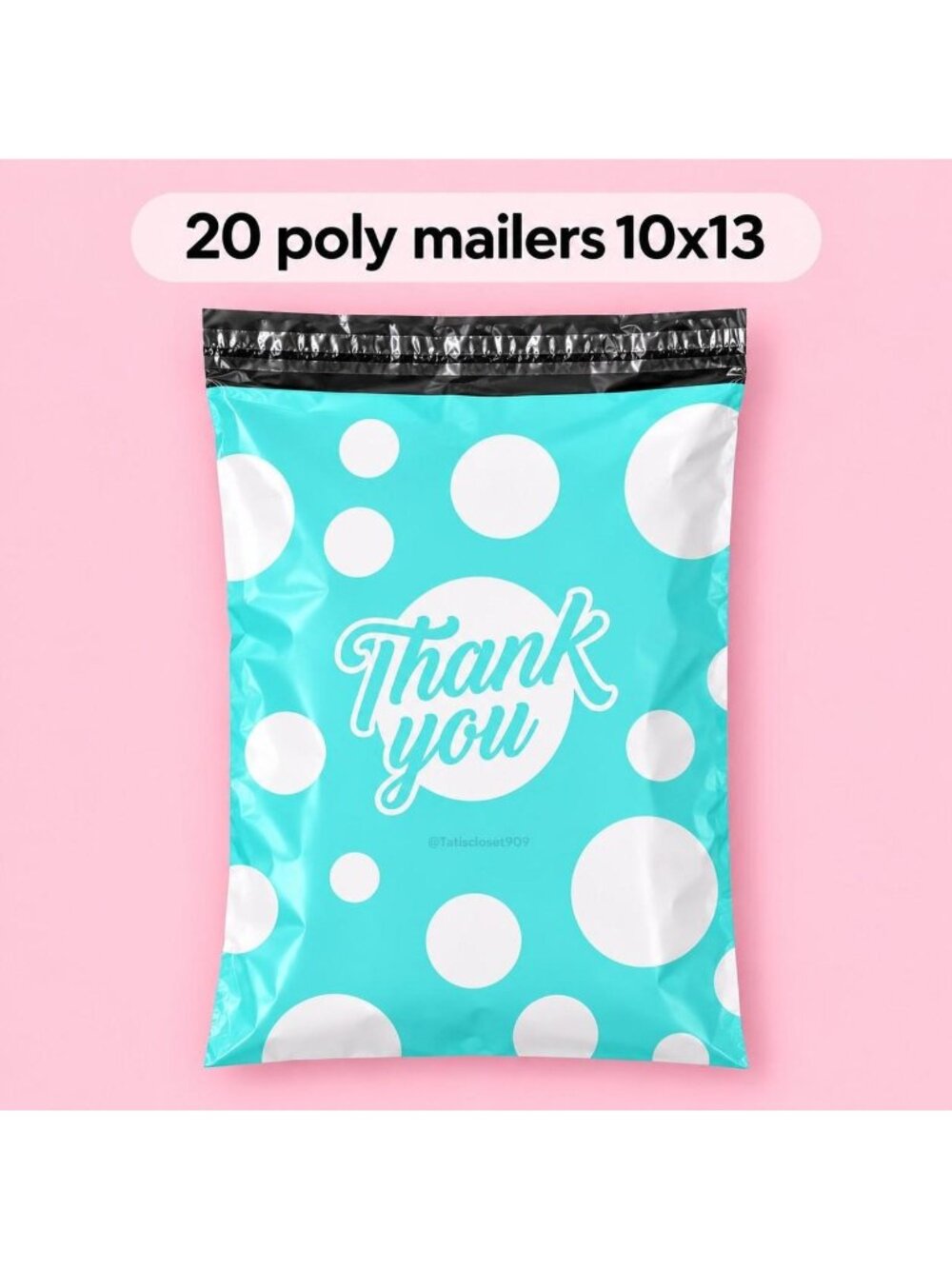 20 teal and white polka dot poly mailers 10x13 Shipping Bags